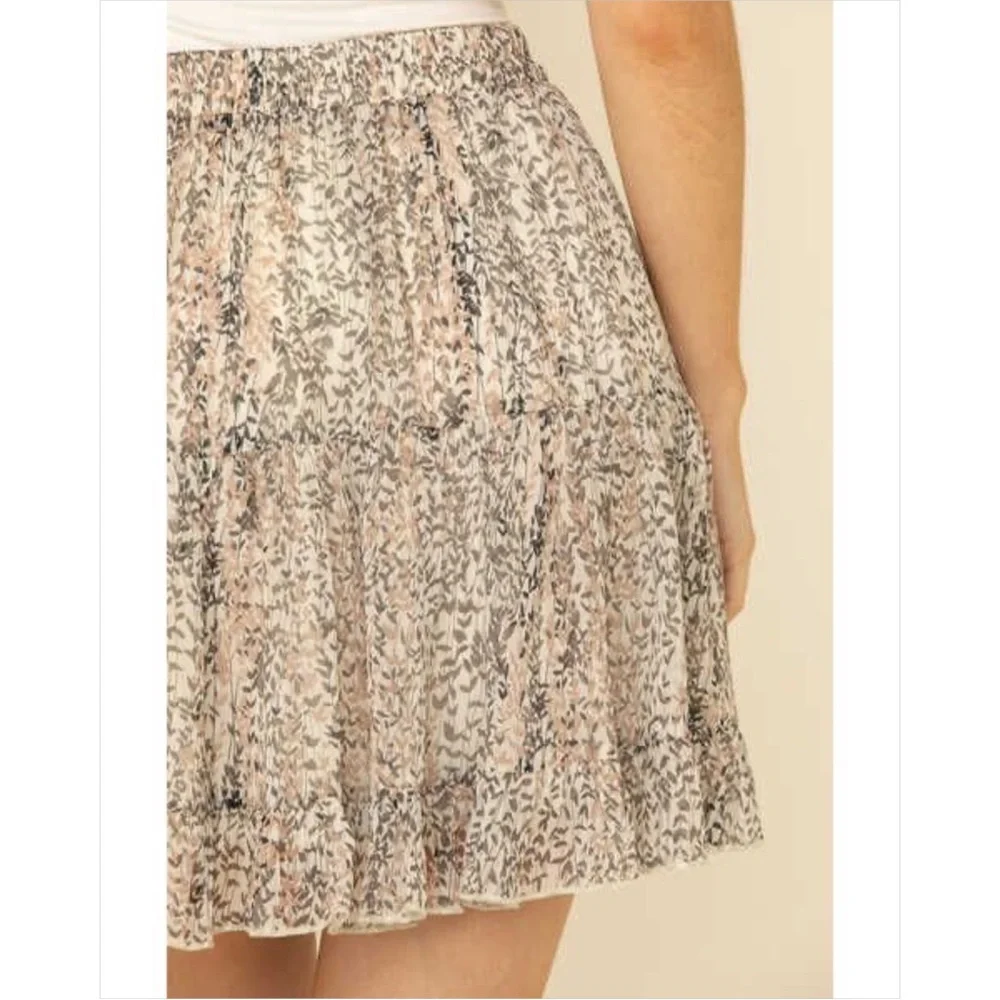 BY TOGETHER WOMEN'S IVORY FLORAL PRINT SKIRT - Picture 3 of 16